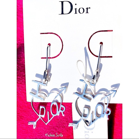 Christian Dior Silver “I Love You” Cupid heart earrings - Picture 5 of 14